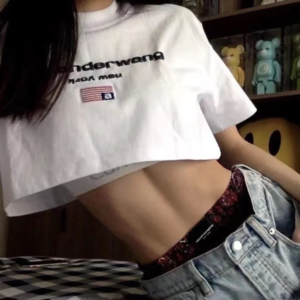 White Alexander wang cropped tee size S